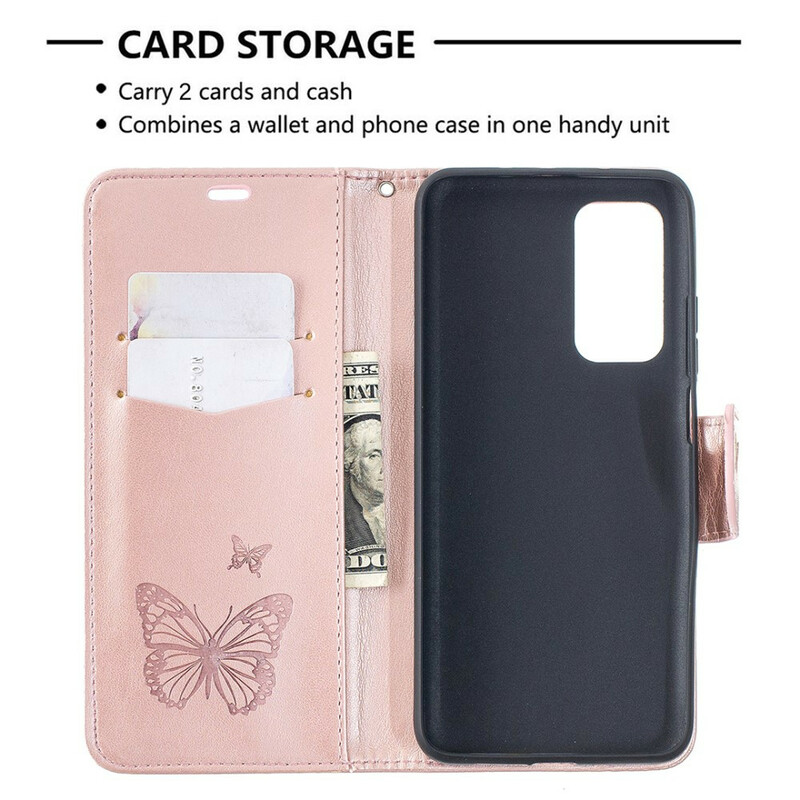 Housse Xiaomi Mi 10T / Mi 10T Pro Papillons Imprimés à Lanière Housse Xiaomi Mi 10T / Mi 10T Pro Papillons Imprimés à Lanière