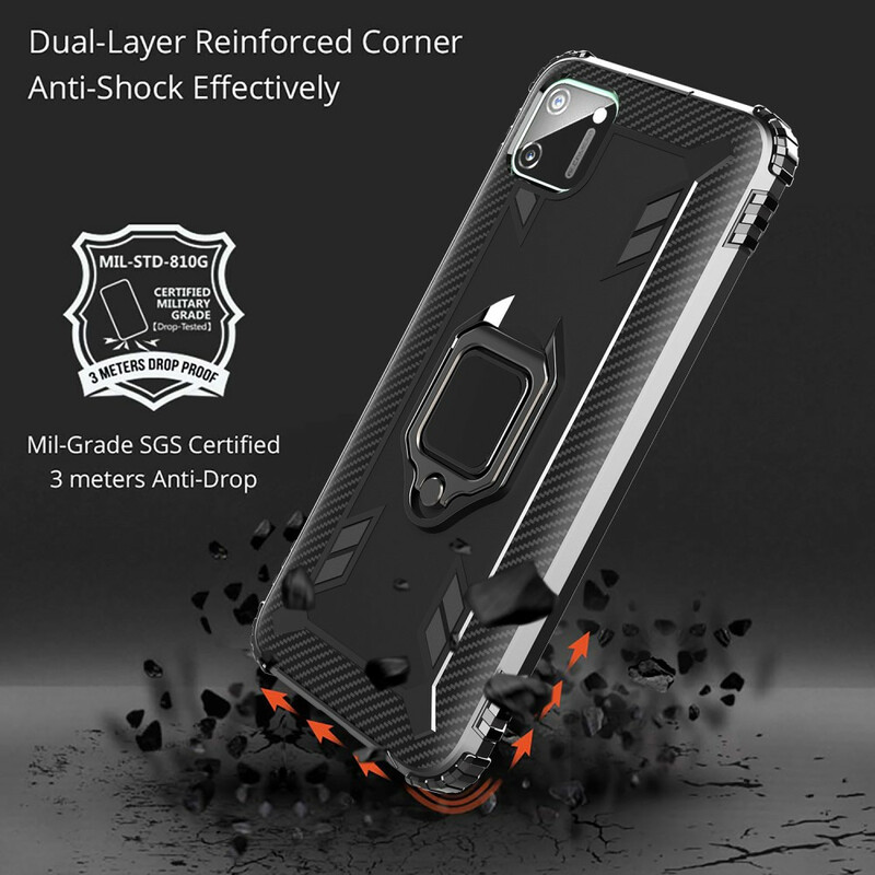 Coque Realme C11 Ring et Fibre Carbone Coque Realme C11 Ring et Fibre Carbone