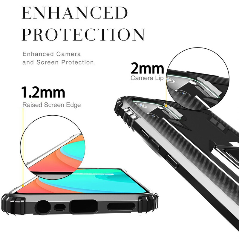 Coque Realme C11 Ring et Fibre Carbone Coque Realme C11 Ring et Fibre Carbone