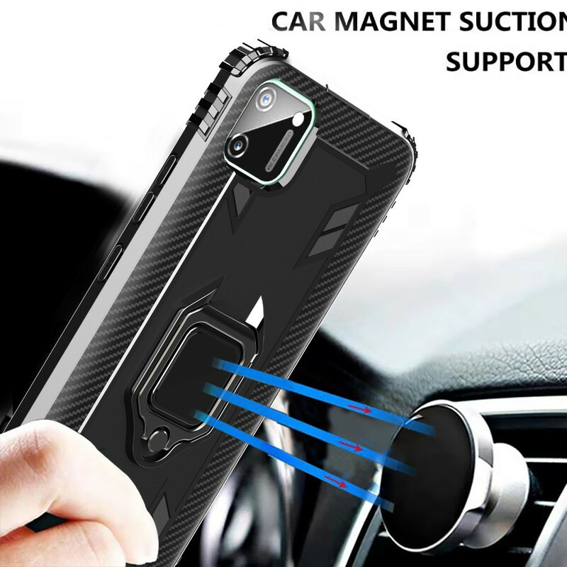 Coque Realme C11 Ring et Fibre Carbone Coque Realme C11 Ring et Fibre Carbone