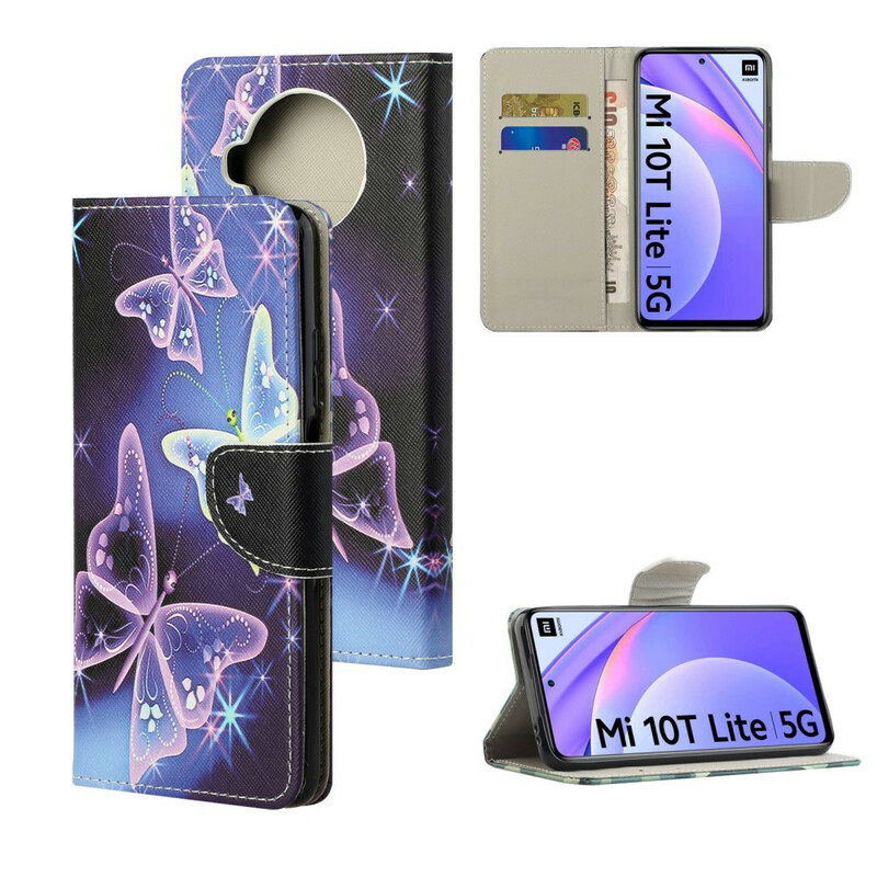 Housse Xiaomi Mi 10T Lite Papillons Néons Housse Xiaomi Mi 10T Lite Papillons Néons