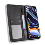 Flip Cover Realme 7 Pro Effet Cuir Vintage Stylisé Flip Cover Realme 7 Pro Effet Cuir Vintage Stylisé