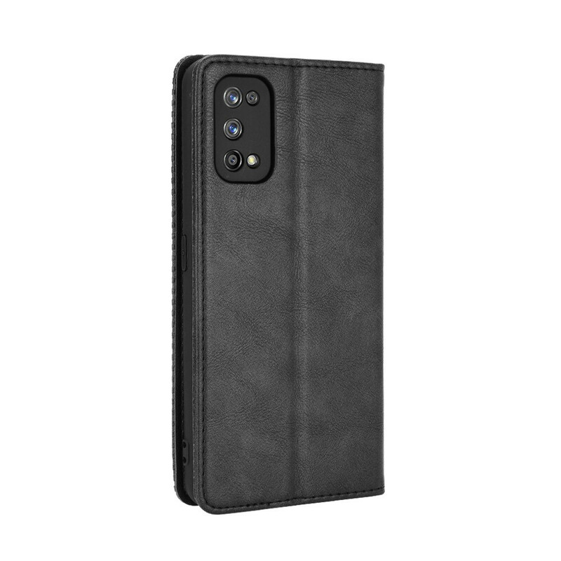 Flip Cover Realme 7 Pro Effet Cuir Vintage Stylisé Flip Cover Realme 7 Pro Effet Cuir Vintage Stylisé