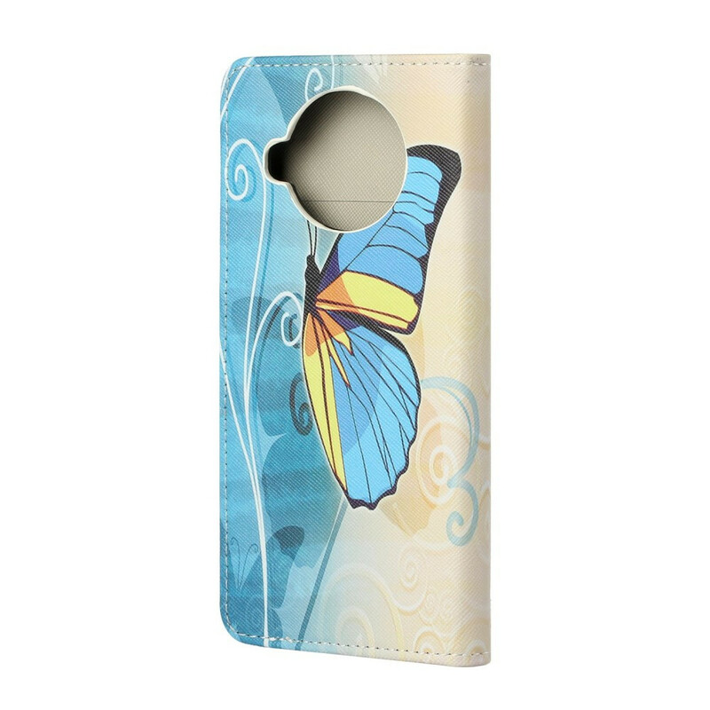 Housse Xiaomi Mi 10T Lite Papillon Bleu et Jaune Housse Xiaomi Mi 10T Lite Papillon Bleu et Jaune