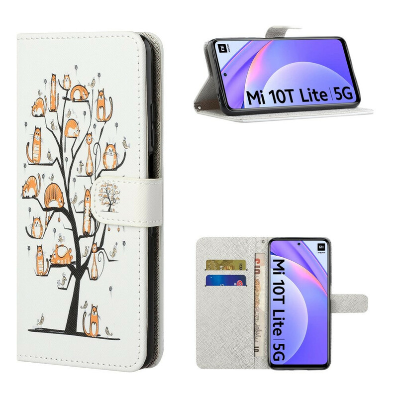 Housse Xiaomi Mi 10T Lite Funky Cats à Lanière Housse Xiaomi Mi 10T Lite Funky Cats à Lanière