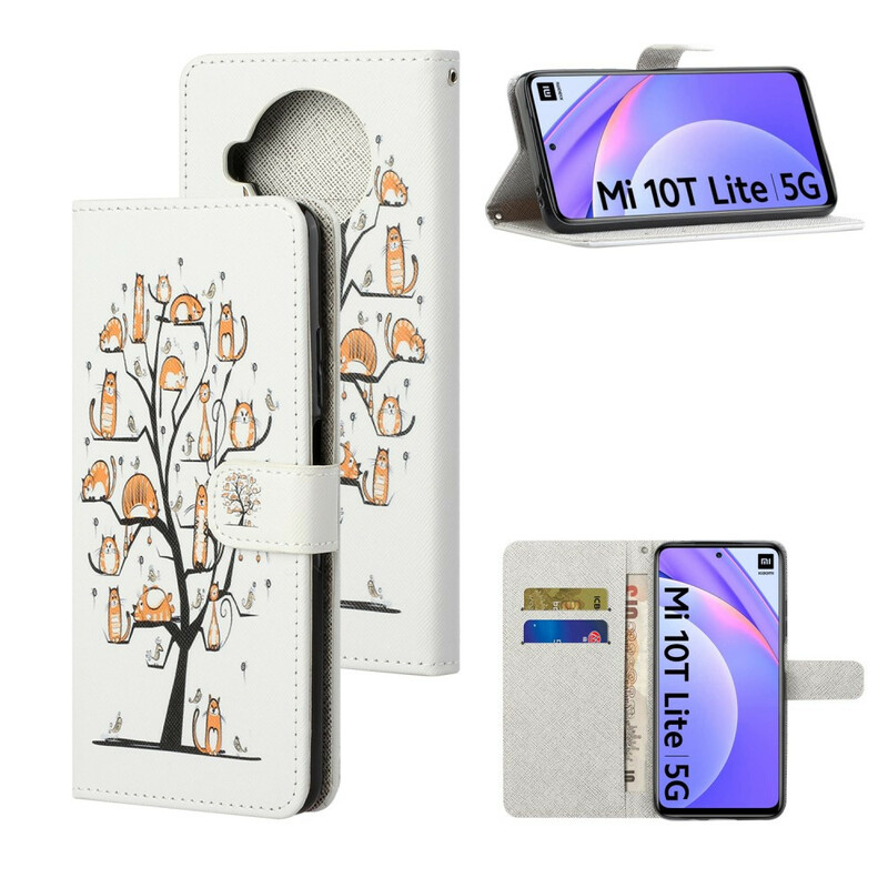 Housse Xiaomi Mi 10T Lite Funky Cats à Lanière Housse Xiaomi Mi 10T Lite Funky Cats à Lanière