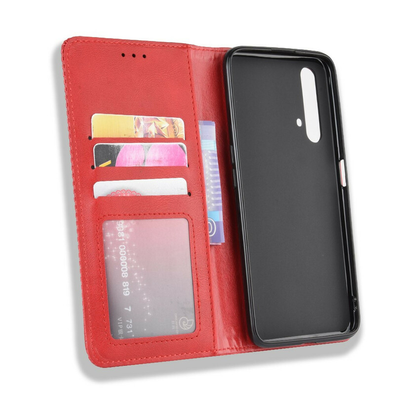 Flip Cover Realme X50 Effet Cuir Vintage Stylisé Flip Cover Realme X50 Effet Cuir Vintage Stylisé
