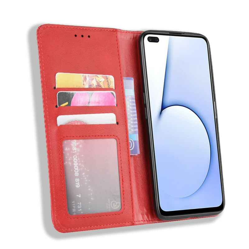 Flip Cover Realme X50 Effet Cuir Vintage Stylisé Flip Cover Realme X50 Effet Cuir Vintage Stylisé