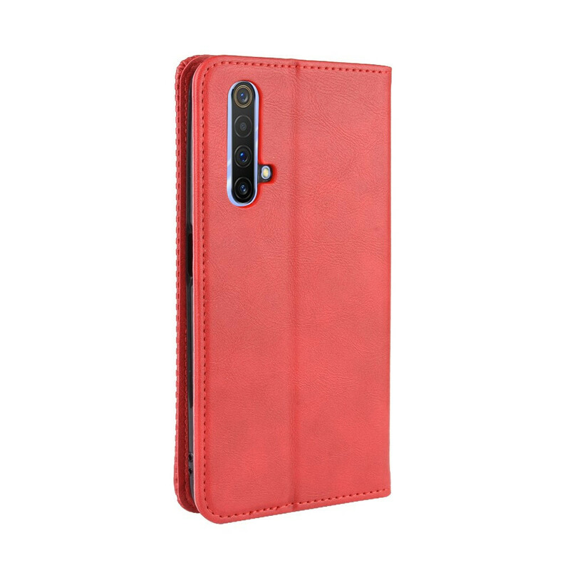 Flip Cover Realme X50 Effet Cuir Vintage Stylisé Flip Cover Realme X50 Effet Cuir Vintage Stylisé