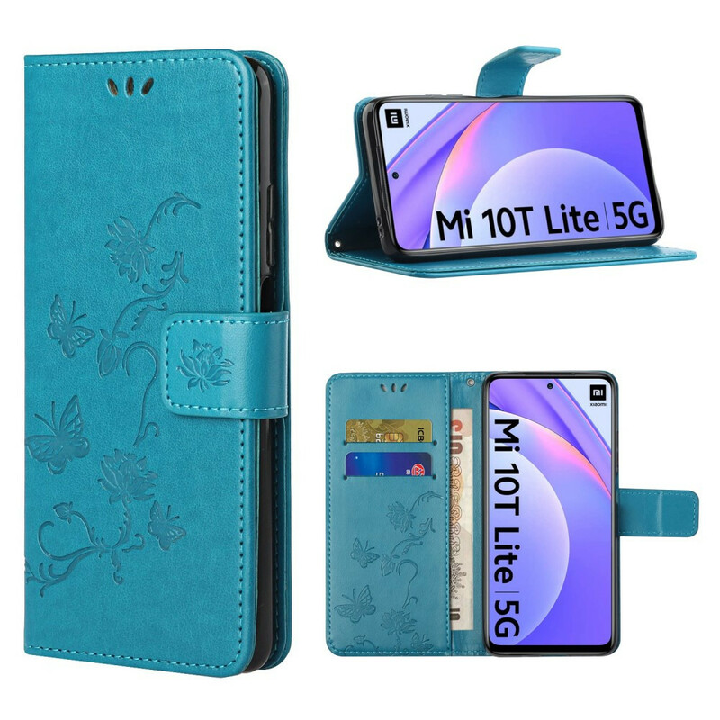 Housse Xiaomi Mi 10T Lite Papillons et Fleurs D'Asie Housse Xiaomi Mi 10T Lite Papillons et Fleurs D'Asie