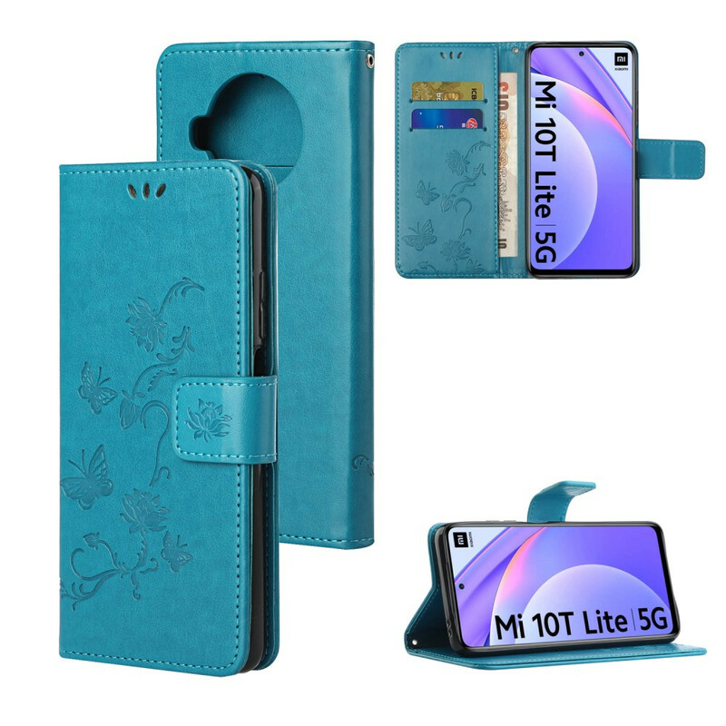 Housse Xiaomi Mi 10T Lite Papillons et Fleurs D'Asie Housse Xiaomi Mi 10T Lite Papillons et Fleurs D'Asie