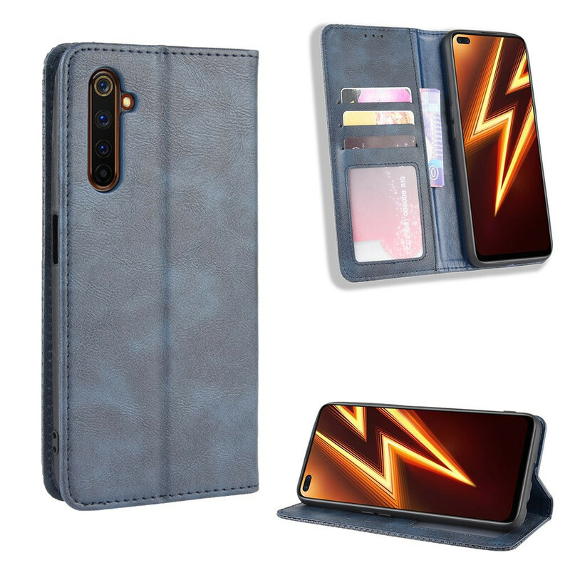 Flip Cover Realme X50 Pro Effet Cuir Vintage Stylisé