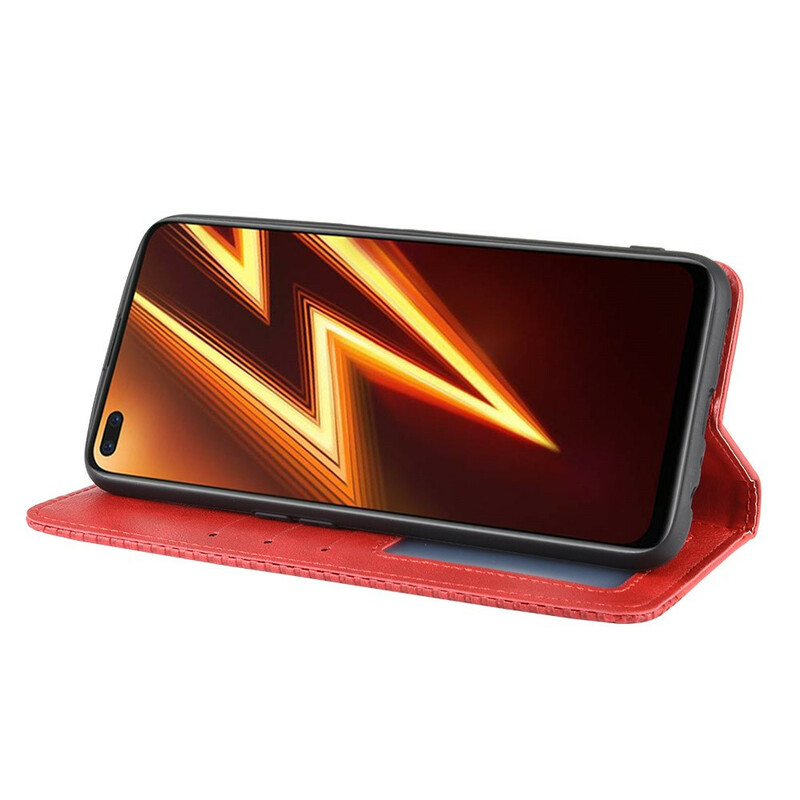Flip Cover Realme X50 Pro Effet Cuir Vintage Stylisé Flip Cover Realme X50 Pro Effet Cuir Vintage Stylisé