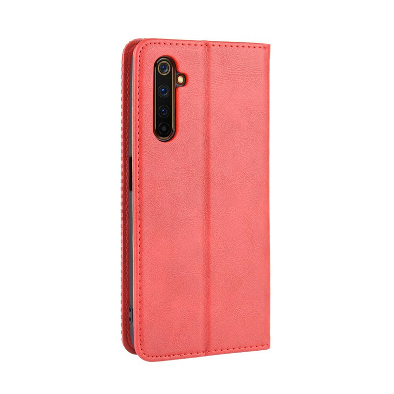 Flip Cover Realme X50 Pro Effet Cuir Vintage Stylisé Flip Cover Realme X50 Pro Effet Cuir Vintage Stylisé