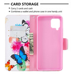 Housse Samsung Galaxy A42 5G Papillons et Fleurs Peints Housse Samsung Galaxy A42 5G Papillons et Fleurs Peints