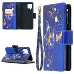Housse Samsung Galaxy A42 5G Poche Zippée Papillons Housse Samsung Galaxy A42 5G Poche Zippée Papillons