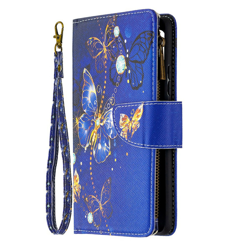 Housse Samsung Galaxy A42 5G Poche Zippée Papillons Housse Samsung Galaxy A42 5G Poche Zippée Papillons