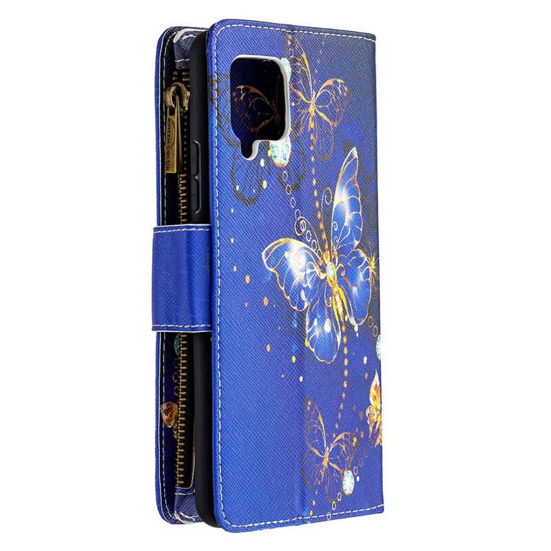 Housse Samsung Galaxy A42 5G Poche Zippée Papillons Housse Samsung Galaxy A42 5G Poche Zippée Papillons