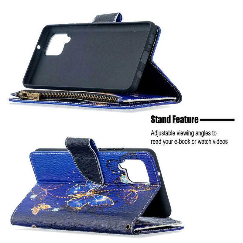 Housse Samsung Galaxy A42 5G Poche Zippée Papillons Housse Samsung Galaxy A42 5G Poche Zippée Papillons