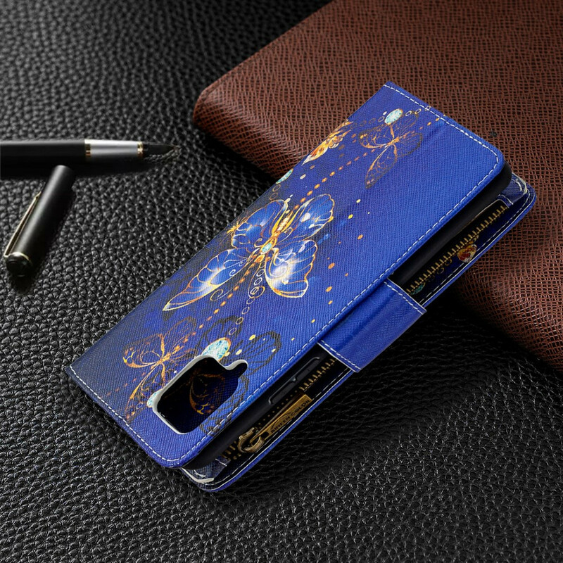 Housse Samsung Galaxy A42 5G Poche Zippée Papillons Housse Samsung Galaxy A42 5G Poche Zippée Papillons