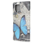 Housse Samsung Galaxy A42 5G Papillon Prestige Bleu