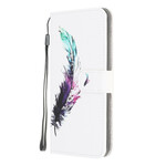 Housse Samsung Galaxy A42 5G Plume à Lanière Housse Samsung Galaxy A42 5G Plume à Lanière