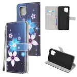 Housse Samsung Galaxy A42 5G Fleurs Lunaires à Lanière Housse Samsung Galaxy A42 5G Fleurs Lunaires à Lanière