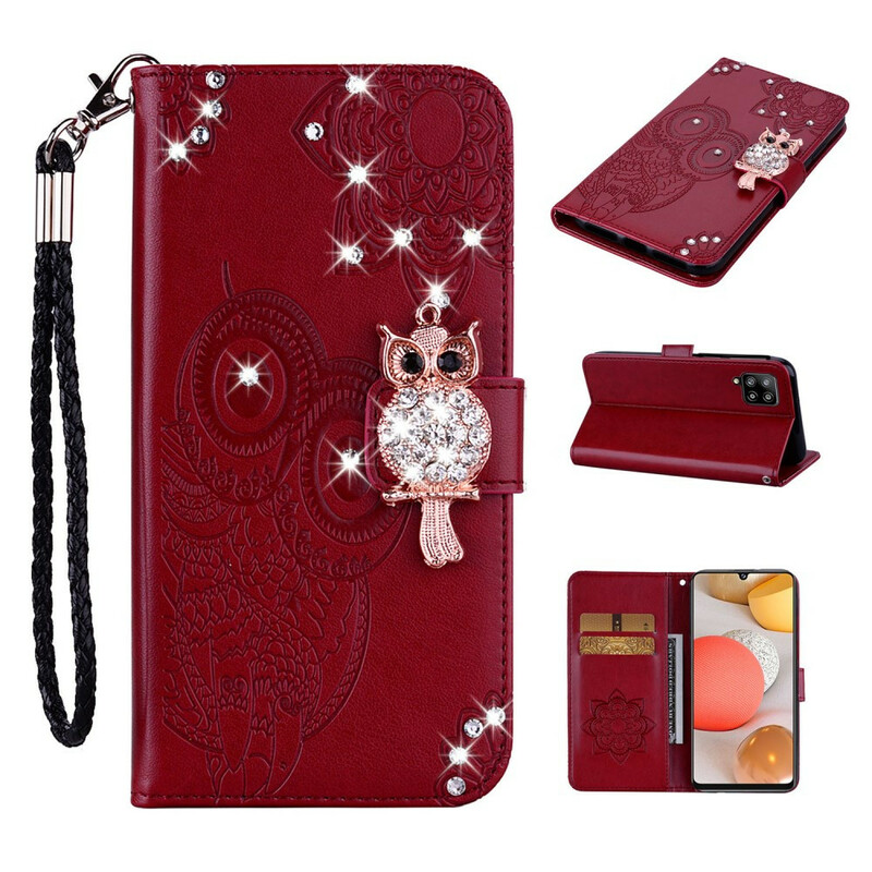 Housse Samsung Galaxy A42 5G Hibou Mandala et Breloque Housse Samsung Galaxy A42 5G Hibou Mandala et Breloque
