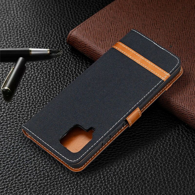 Housse Samsung Galaxy A42 5G Tissu et Effet Cuir à Lanière Housse Samsung Galaxy A42 5G Tissu et Effet Cuir à Lanière