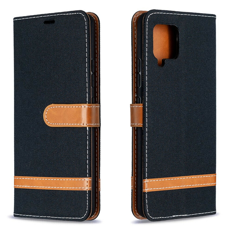 Housse Samsung Galaxy A42 5G Tissu et Effet Cuir à Lanière Housse Samsung Galaxy A42 5G Tissu et Effet Cuir à Lanière