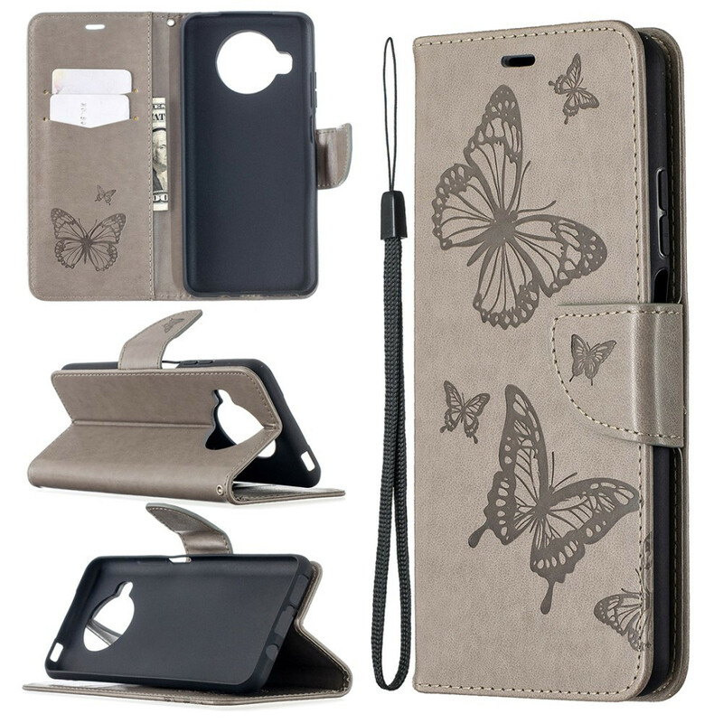 Housse Xiaomi Mi 10T Lite Papillons Imprimés à Lanière Housse Xiaomi Mi 10T Lite Papillons Imprimés à Lanière