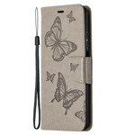 Housse Xiaomi Mi 10T Lite Papillons Imprimés à Lanière Housse Xiaomi Mi 10T Lite Papillons Imprimés à Lanière