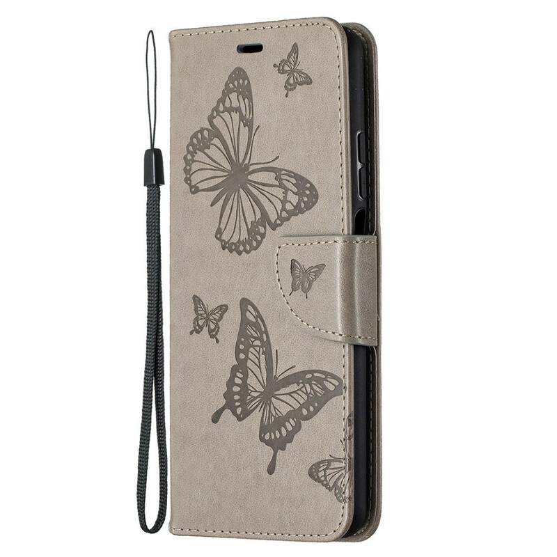 Housse Xiaomi Mi 10T Lite Papillons Imprimés à Lanière Housse Xiaomi Mi 10T Lite Papillons Imprimés à Lanière