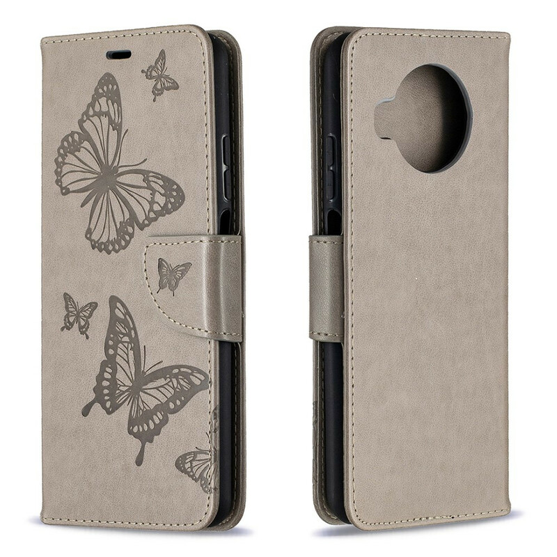 Housse Xiaomi Mi 10T Lite Papillons Imprimés à Lanière Housse Xiaomi Mi 10T Lite Papillons Imprimés à Lanière