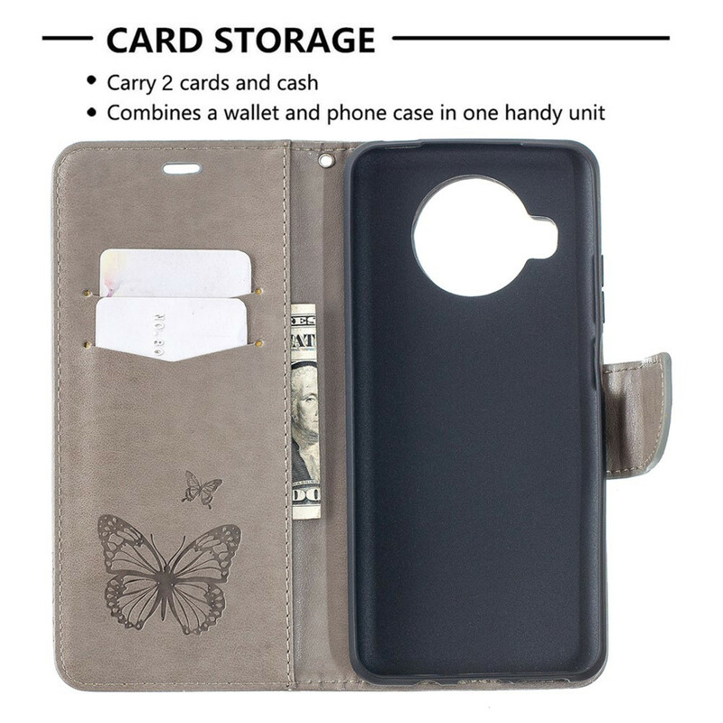 Housse Xiaomi Mi 10T Lite Papillons Imprimés à Lanière Housse Xiaomi Mi 10T Lite Papillons Imprimés à Lanière