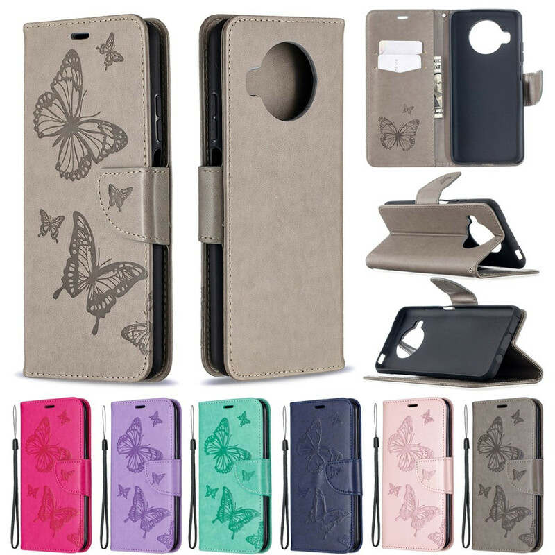 Housse Xiaomi Mi 10T Lite Papillons Imprimés à Lanière Housse Xiaomi Mi 10T Lite Papillons Imprimés à Lanière
