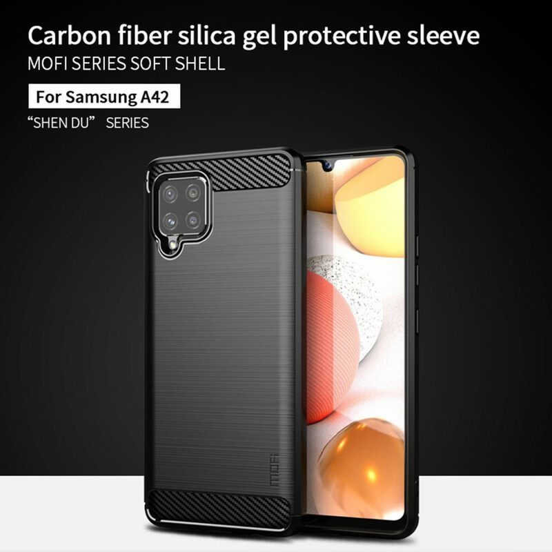 Coque Samsung Galaxy A42 5G Fibre Carbone Brossée MOFI