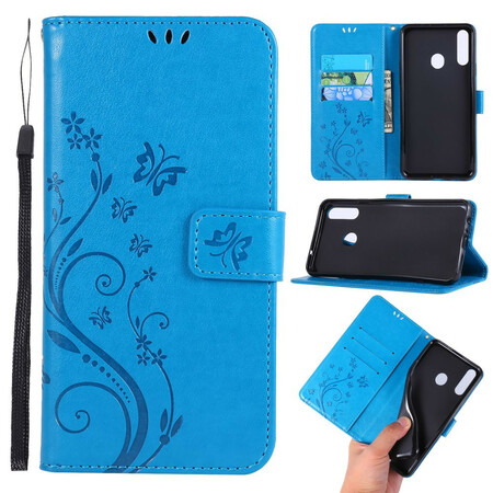 Housse Samsung Galaxy A20s Papillons et Fleurs