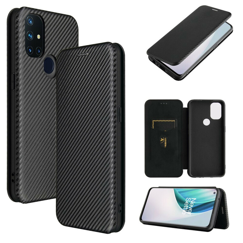 Flip Cover OnePlus Nord N10 Fibre Carbone Flip Cover OnePlus Nord N10 Fibre Carbone