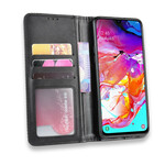 Flip Cover Samsung Galaxy A20s Effet Cuir Vintage Stylisé Flip Cover Samsung Galaxy A20s Effet Cuir Vintage Stylisé