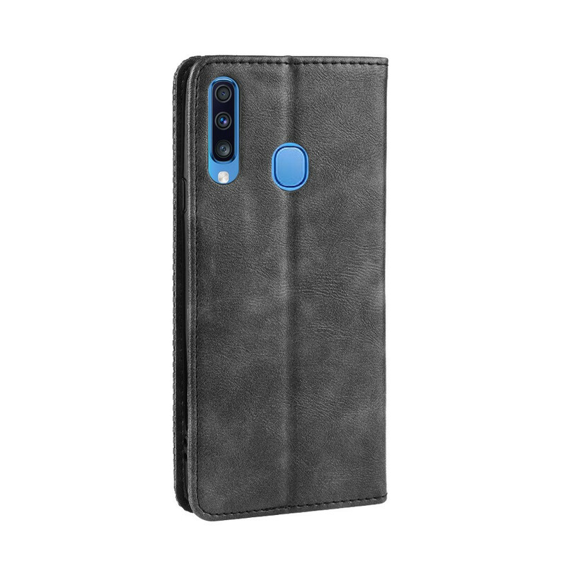 Flip Cover Samsung Galaxy A20s Effet Cuir Vintage Stylisé