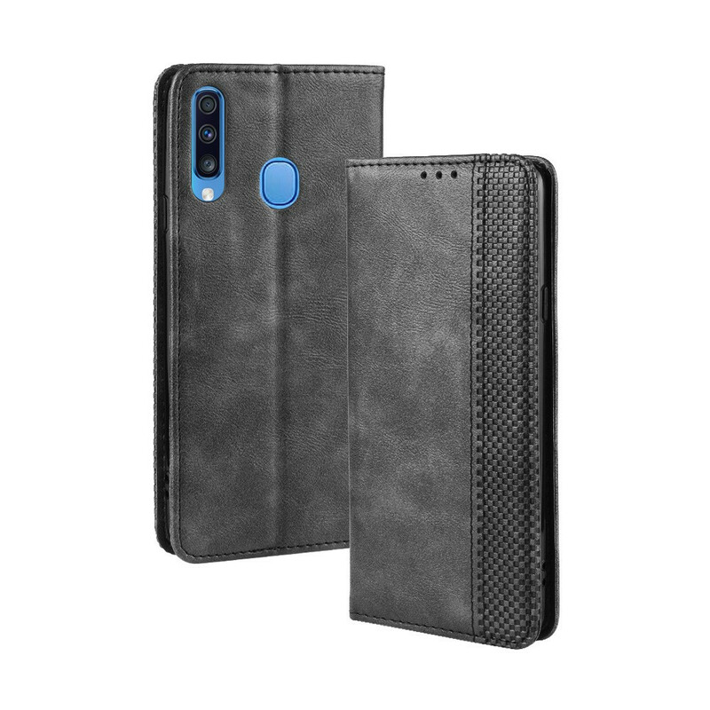 Flip Cover Samsung Galaxy A20s Effet Cuir Vintage Stylisé Flip Cover Samsung Galaxy A20s Effet Cuir Vintage Stylisé
