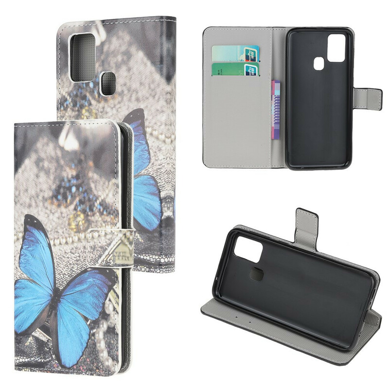 Housse OnePlus Nord N100 Papillon Bleu Housse OnePlus Nord N100 Papillon Bleu