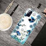 Coque OnePlus Nord N100 Transparente Papillons et Fleurs Rétros