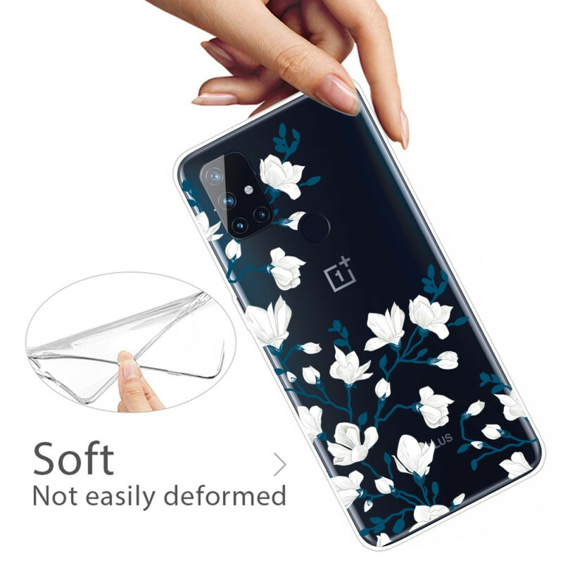 Coque OnePlus Nord N100 Fleurs Blanches