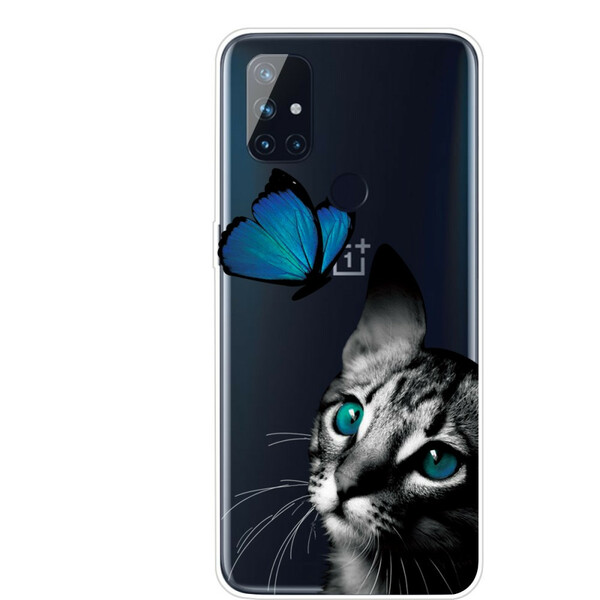 Coque OnePlus Nord N100 Chat et Papillon