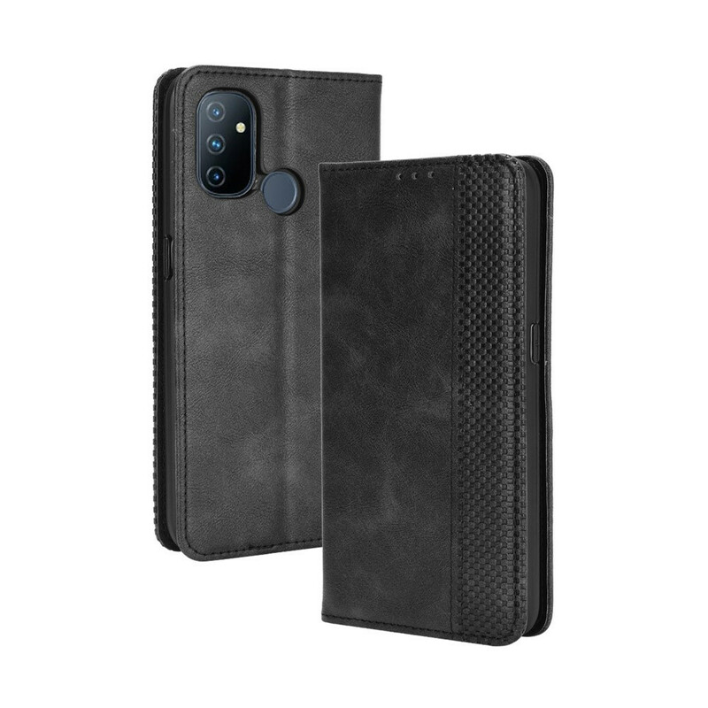 Flip Cover OnePlus Nord N100 Effet Cuir Vintage Stylisé