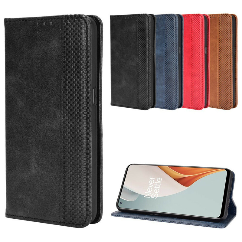 Flip Cover OnePlus Nord N100 Effet Cuir Vintage Stylisé