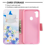 Housse Samsung Galaxy M11 Papillons et Fleurs Peints Housse Samsung Galaxy M11 Papillons et Fleurs Peints
