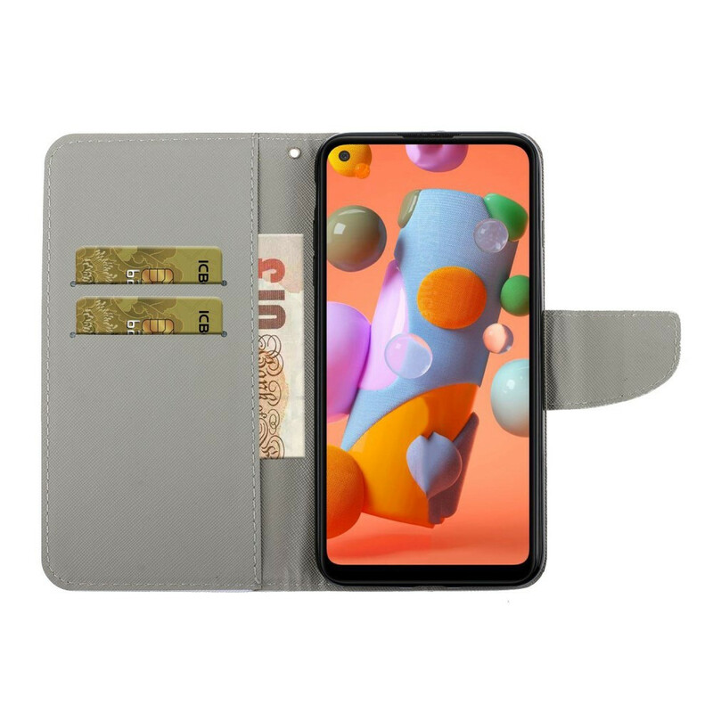 Housse Samsung Galaxy M11 Fleurs Magistrales avec Lanière Housse Samsung Galaxy M11 Fleurs Magistrales avec Lanière
